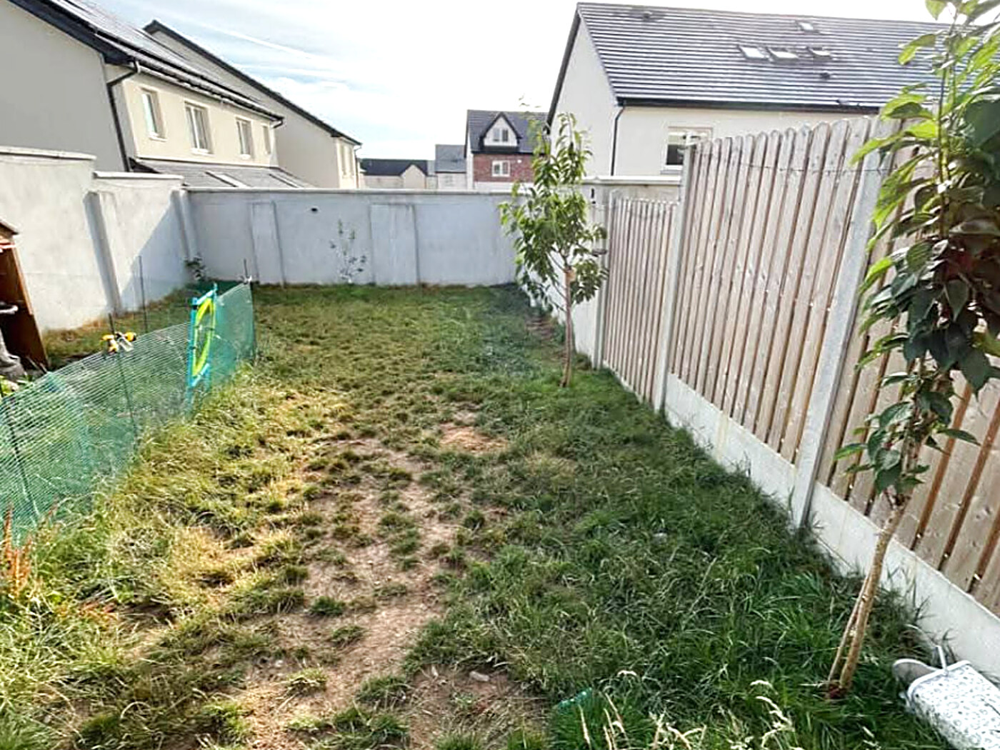 Kerbed lawn renewal before work started