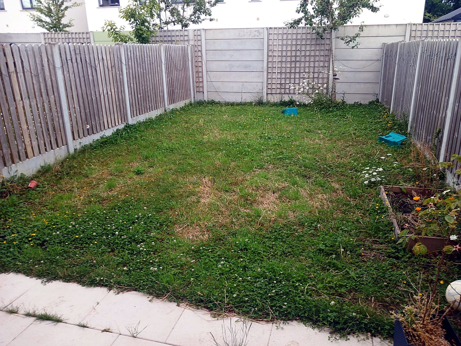 New-build garden before work started
